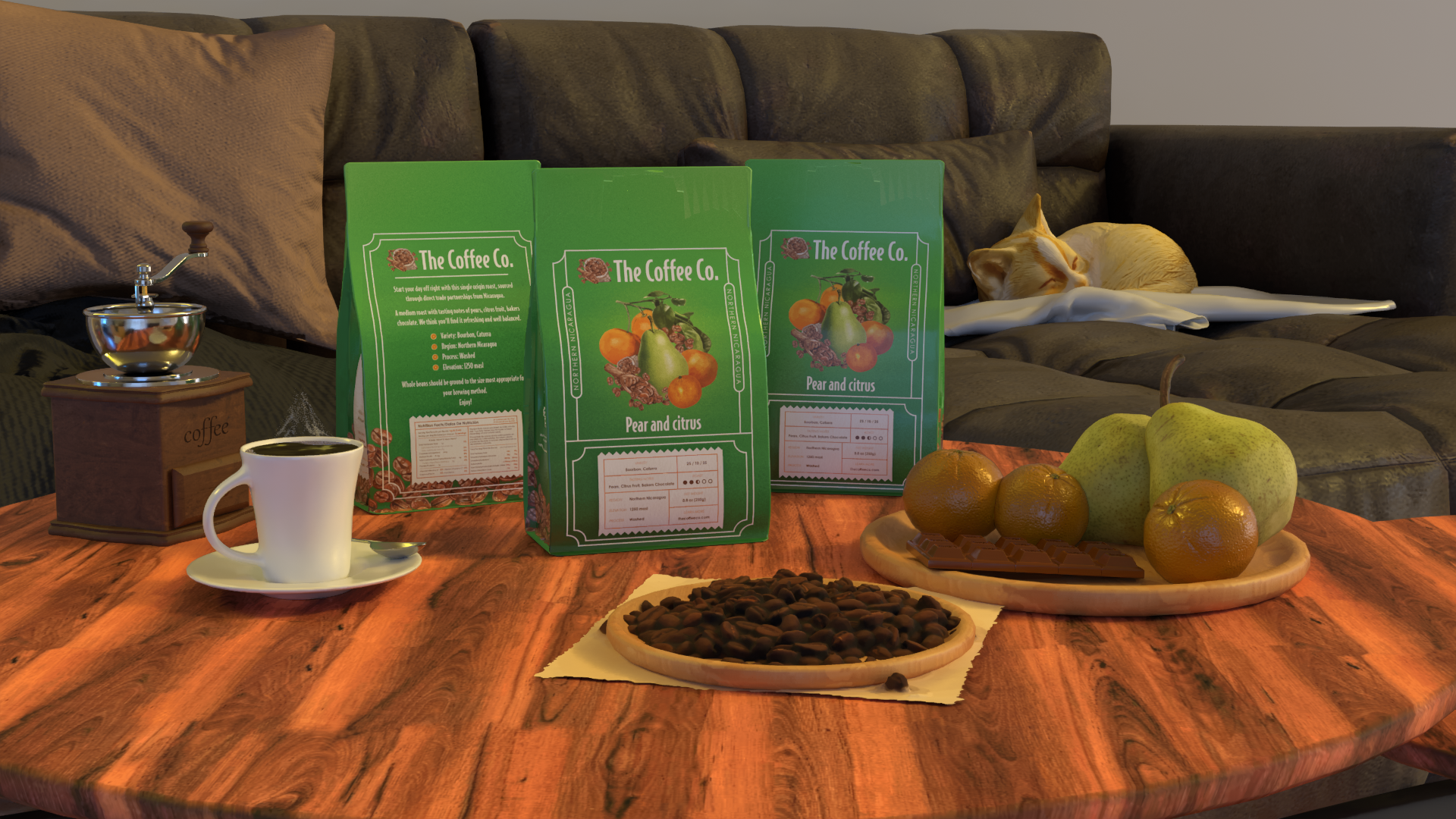 Pear and Citrus Coffee Packaging Pear and Citrus Coffee Packaging